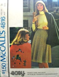 4816 75 EMBROIDERED CAPE, FLARE SKIRT (BLANKET) PATTERN 10